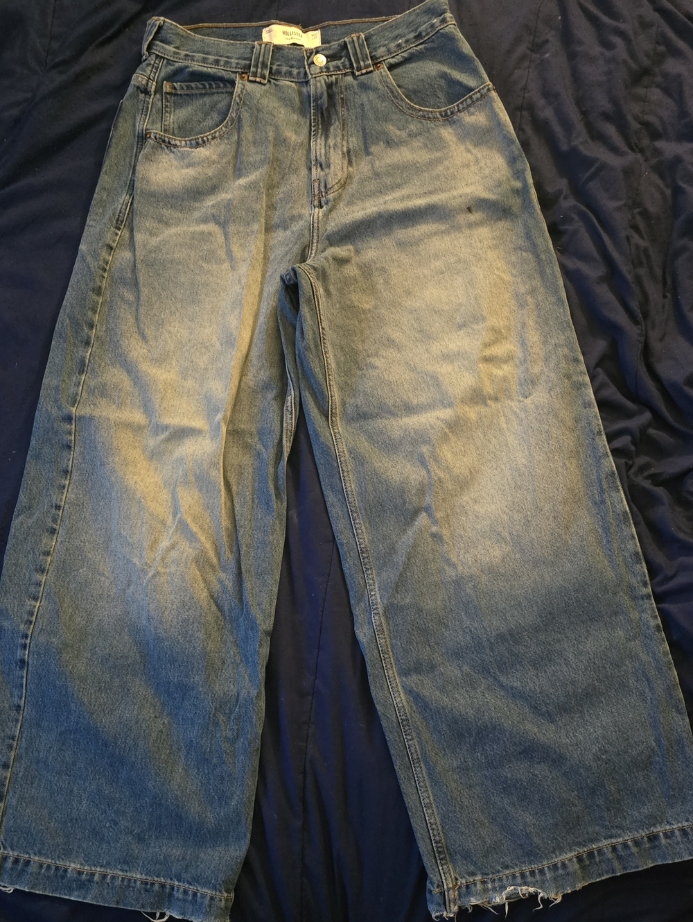 NHollister Faded Blue The Big Jean Wide-Leg Jeans 30x32